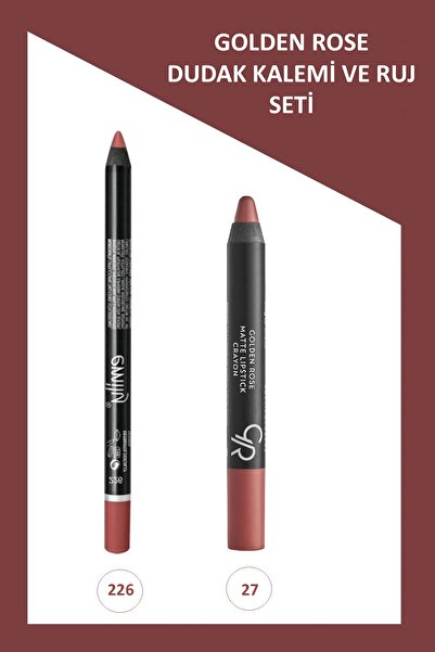 Golden Rose Matte Lipstick Crayon No:27 Mat Ruj 3,5 g & Emily Long Lasting Li...