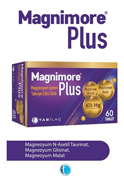 Magnimore Plus Magnezyum 60 Tablet N-Asetil Taurinat Bisglisinat Malat