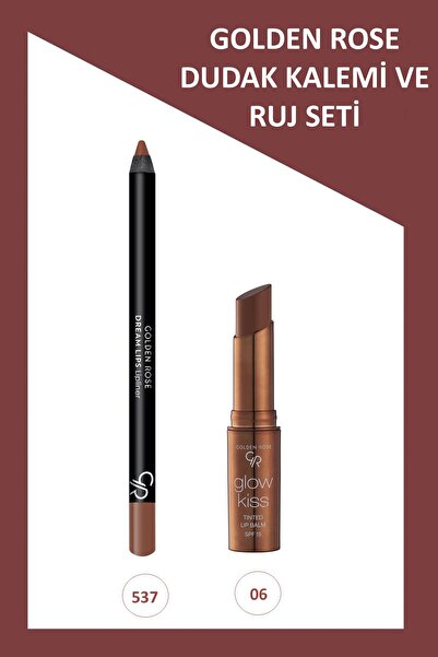 Golden Rose Glow Kiss Renkli Dudak Nemlendirici SPF 15 No:06 & Dream Lips Lip...