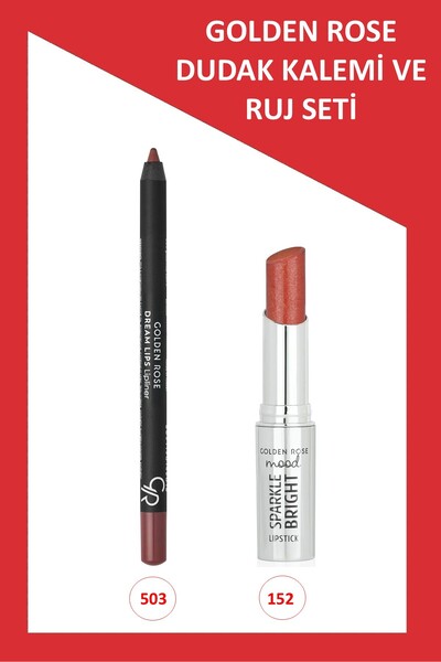 Golden Rose Mood Lip Combo Set - Dream Lips Dudak Kalemi No:503 - Sparkle Bri...