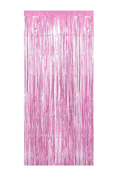 Parti dolabı Simli Uzun Şeker Pembe 2m Kapı Parti Perdesi Parlak Duvar Püskülü