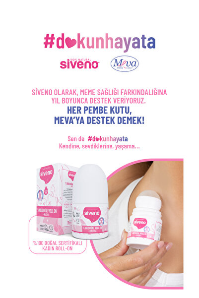 Siveno %100 Doğal Roll On Kadın Deodorant Ter Kokusu Önleyici Bitkisel Leke Bırakmayan Vegan 50 ml
