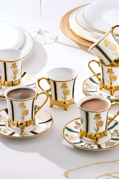 Aryıldız Diba 12 Parça 6 Kişilik Porselen Kahve Fincan Takımı - 90 ml