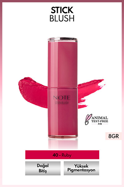 NOTE Stick Blush Nemlendirici Yumuşak Stick Allık - 40 Ruby