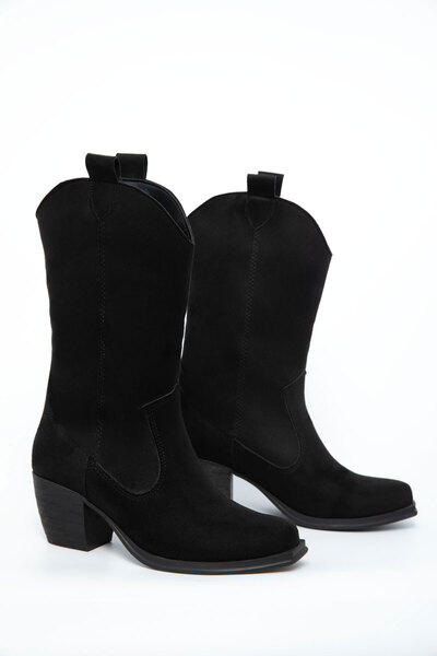 SOHO Μαύρες σουέτ γυναικείες μπότες & μποτάκια 21004