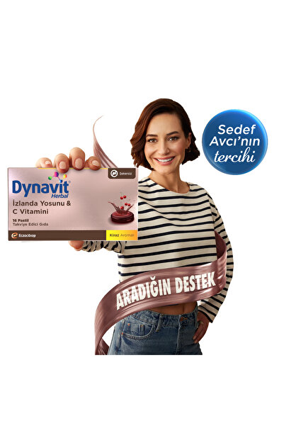 Dynavit Herbal İzlanda Yosunu & C Vitamini 16 Pastil - İzlanda Yosunu, C Vitamini, Sinirliot Ekstresi