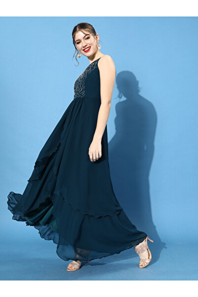 Miss Chase By Styli Emerald Green Strappy Maxi Dress