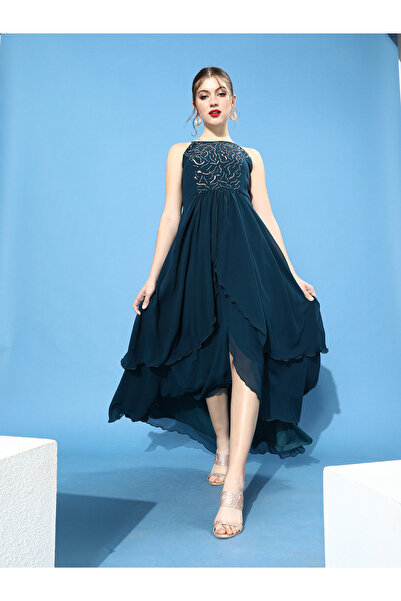 Miss Chase By Styli Emerald Green Strappy Maxi Dress