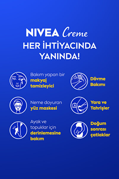 NIVEA Creme Nemlendirici Bakım Kremi 30 ml, El,Yüz,Vücut İçin,Paraben İçermez, Tüm Cilt Tipleri