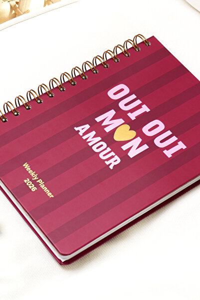 Matt Notebook 2026 A5 седмичен дневник със спирална подвързия 15x21 cm - 12 месеца - с мотивационни страници