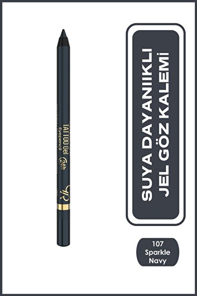 Golden Rose Tattoo Gel Eyepencil No: 107 Sparkle Navy - 24 Saat Kalıcı Suya D...