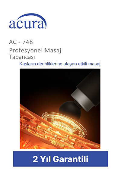 Acura 6 Seviyeli 4 Başlıklı Şarjlı Masaj Aleti Masaj Tabancası