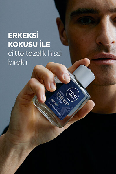 NIVEA MEN Erkek Tıraş Sonrası Losyon Deep Comfort 100ml,Yenileyici,Ferahlatıcı,Nemlendirici