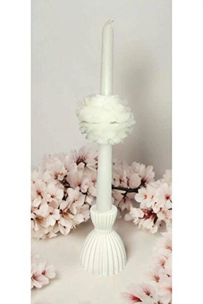 narniamiss Gül motifli şamdan ve samdan mum seti