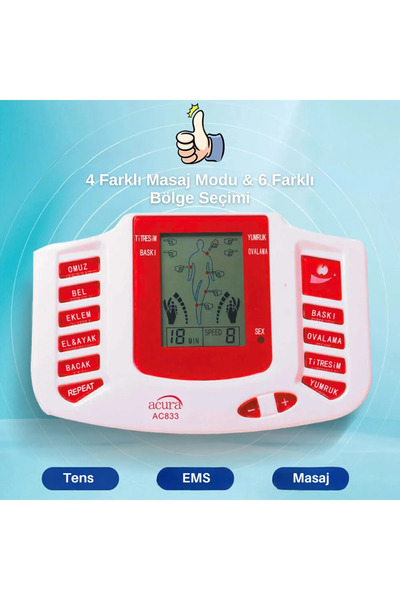 Acura Ac-833 Ultra 16 Pedli, Terlikli Tens & Masaj Cihazı
