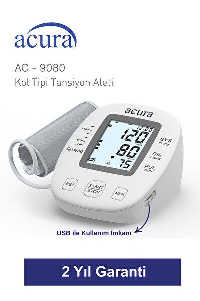 Acura Ac-9080 Işıklı Ekranlı 198 Hafızalı Koldan Tansiyon Aleti