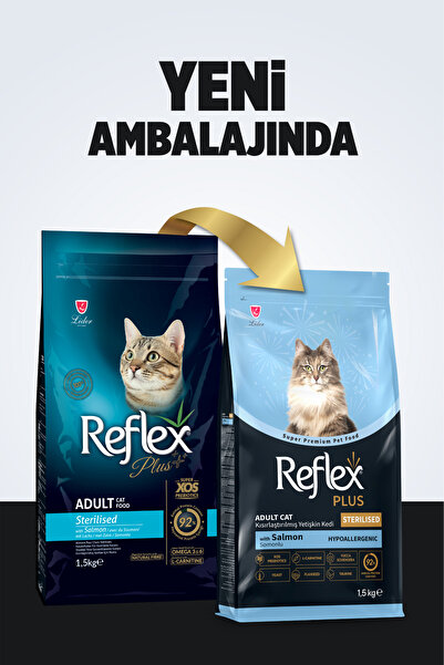 Reflex Plus Hipoalerjenik Kısırlaştırılmış/Sterilized Somonlu Yetişkin Kedi Maması 1,5 kg