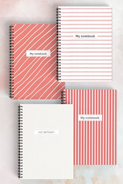 Apeirona School Notebook Set - 4 Pieces Checked - A5 - 90 Pages