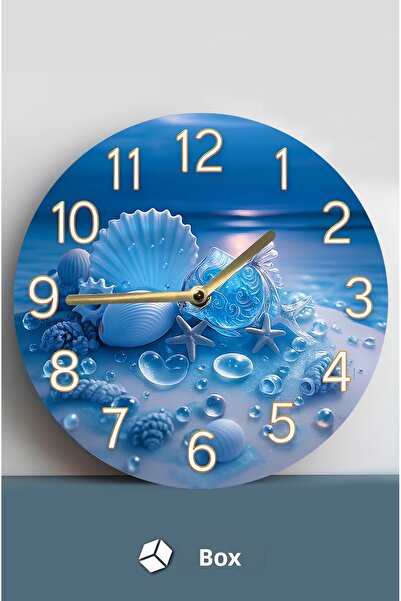 kutuTR Mdf Wall Clock Add a Fresh Marine Atmosphere to Your Home or Business! - 33X33 cm Sdw413