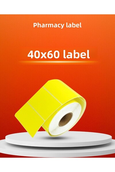 ATLAS KURUMSAL TEDARİK ملصق صيدلاني 40 مم × 60 مم، 1000 لفة من الملصقات الحرارية