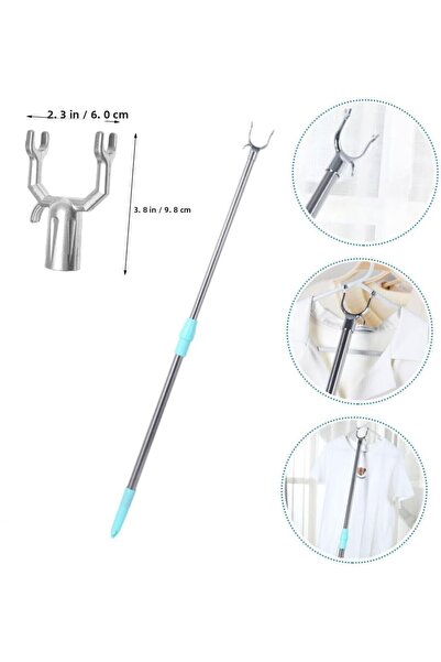 JokeyAmbalaj متجر تلسكوبي، عصا تعليق ملابس (ملونة) (طولها 2 متر)