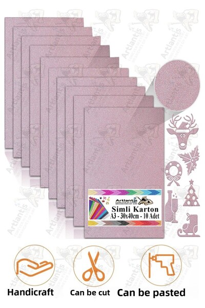 Artlantis Lilac Glitter Cardboard A3 30X40 cm 1 Pack of 10 Glitter Background...