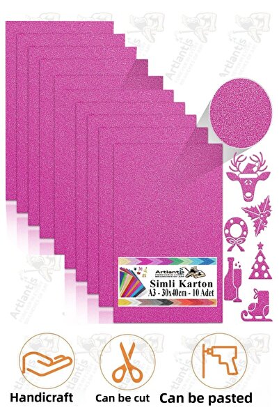 Artlantis Pink Glitter Cardboard A3 30X40 cm 1 Pack of 10 Glitter Background ...