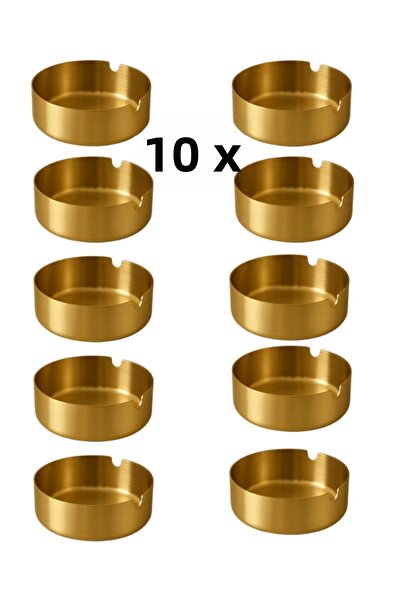 mucit home Τασάκι Ανοξείδωτο Χρυσό Σετ Τασάκια 10 τεμαχίων