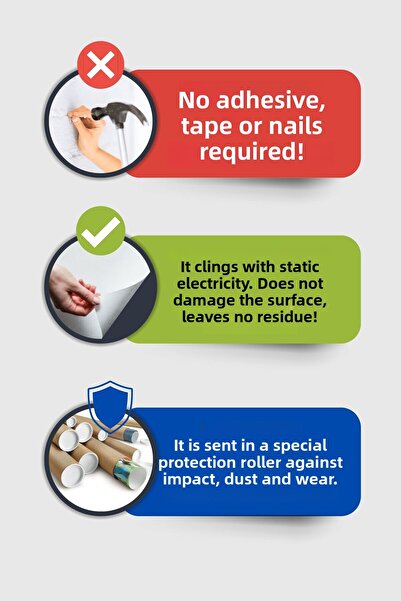 Pi Papers Transparent Colored World Map, Smart Paper with Non-Adhesive Feature (Turkish) 56 X 100