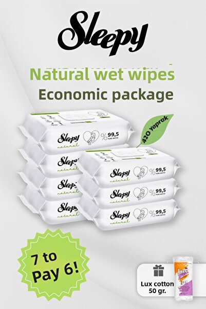 Sleepy منشفة أطفال مبللة طبيعية اشترِ 7 واحصل على 6 مع هدية