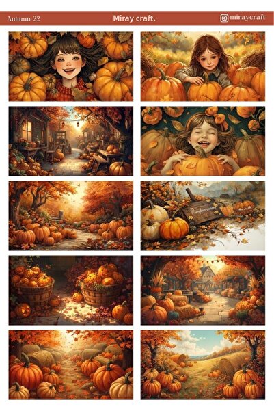 MirayDesign 1 foaie de autocolante cu tematică de toamnă 12*17 cm pentru albu...