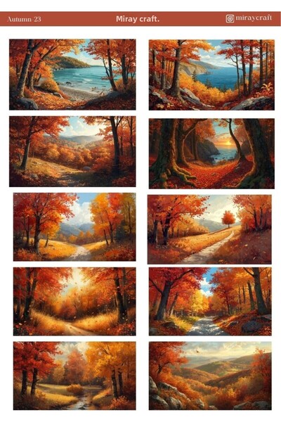 MirayDesign 1 foaie de autocolante cu tematică de toamnă 12*17 cm pentru albu...