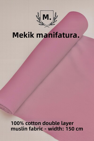 MEKİK MANİFATURA 100% Cotton Double Layer Dusty Rose Muslin Fabric
