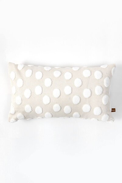 HAMUR Bohemian Special Design Punch Punch Pattern Decorative Rectangular Throw Pillow Cover Point Ecru