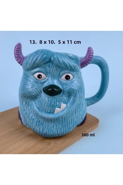 HEPBİMODA Monster Mug Cup Blue Monster Mug Gift