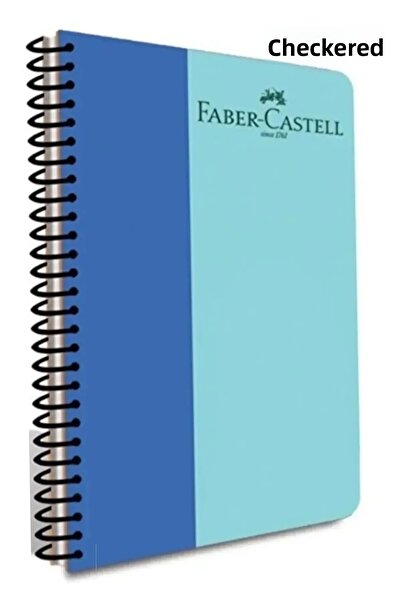Faber Castell A4 120 Sheets Checkered Spiral Bicolor Plastic Cover Ring Binder Notebook