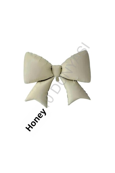 BAL10 DÜNYASI Cream Color Bow Foil Balloon 98*75 cm