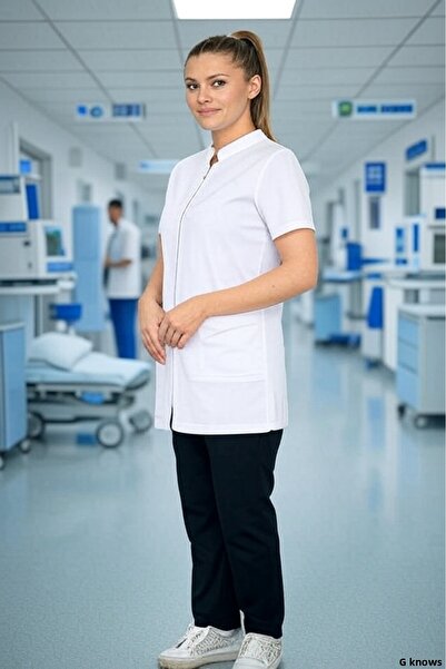 Sarıçiyil Üniforma Women's Judge Collar Fit Fit Jacket Oversize Doctor-Pharmacist-Teacher Apron