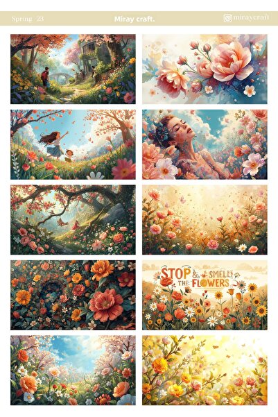 MirayDesign 1 ورقة ملصقات ذات طابع الربيع مقاس 12*17 سم / سكرابوك، مجلة بوليت، مخطط، دفتر ملاحظات