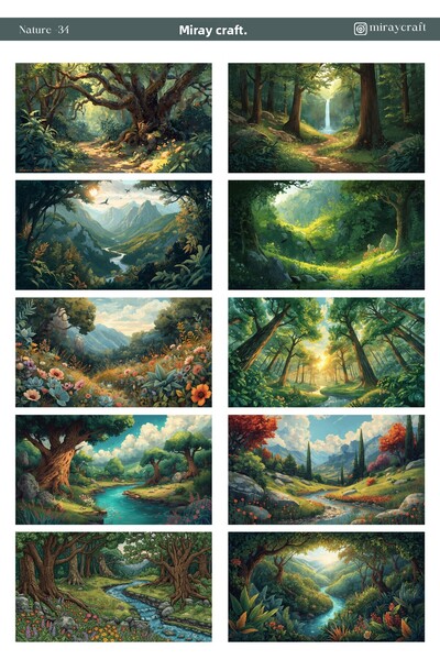 MirayDesign 1 foaie de autocolante cu tematică naturală de 12*17 cm pentru al...