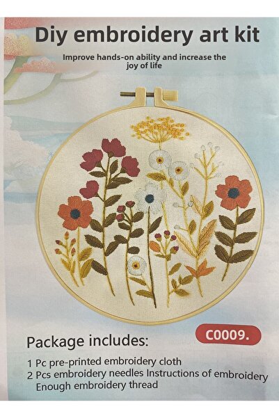 EleganTShoP Kit elegant de broderie în cruce cu etamină imprimată (fir, ac, ț...