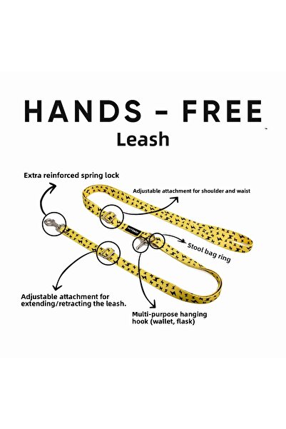 PATİMİO Yellow Boom Hands-Free Walking Strap Leash