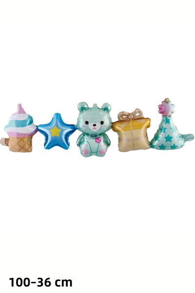 Baloncu Nene بالون هيليوم على شكل دمية دب زرقاء لعيد الميلاد، زينة للاحتفال ب...