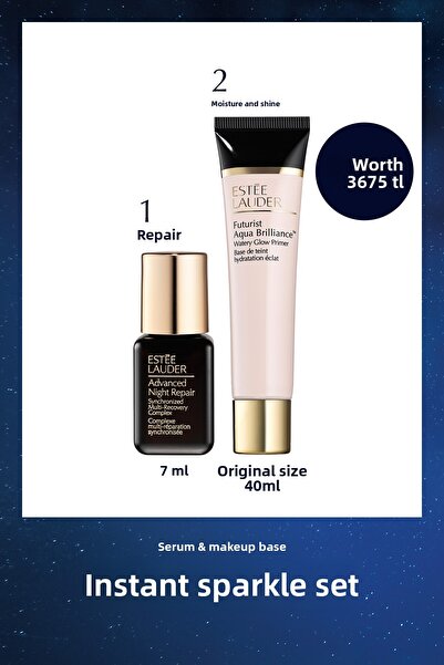 Estee Lauder Advanced Night Repair Serum 7ml + Futurist Aqua Brilliance Makeu...