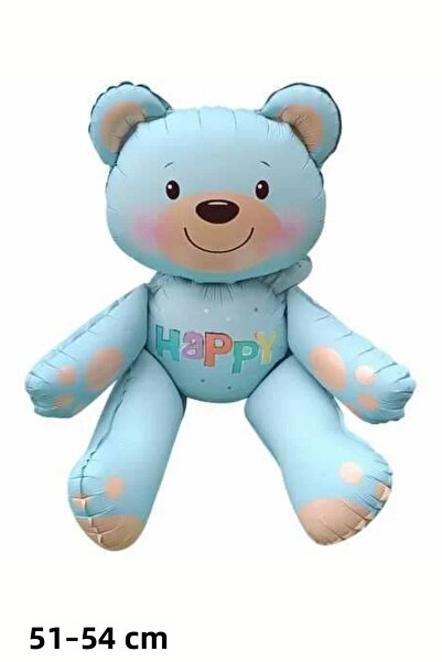 Baloncu Nene بالون فويل على شكل دمية دب زرقاء لعيد الميلاد، بالون هيليوم لتزي...