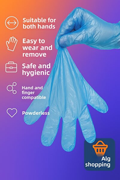 Febros 100 قطعة من قفازات النتريل المرنة الزرقاء مقاس L-XL خالية من البودرة و...