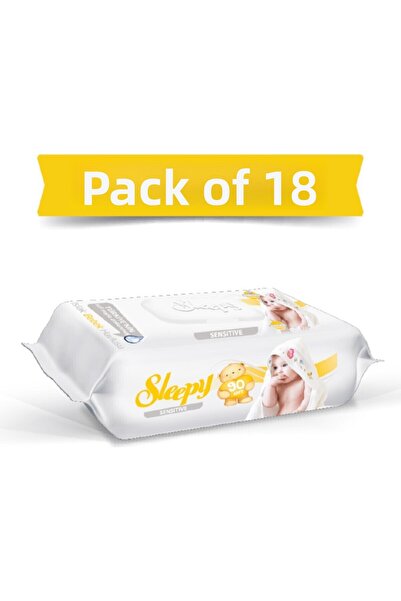 Sleepy منشفة مبللة حساسة 90 قطعة × 18 قطعة (1620 ورقة)