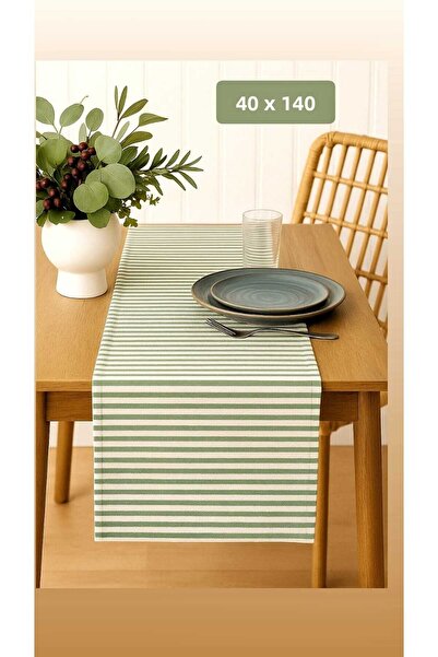 HOME ART ATELIER hand made Organic Cotton Linen Runner 40X140