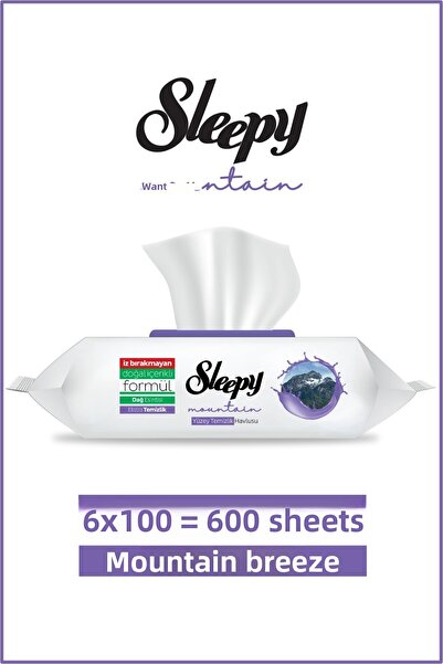 Sleepy منشفة تنظيف الأسطح الجبلية من ماونتن إسبرينت 6×100 (600 ورقة)