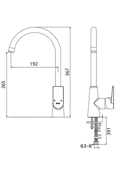 Eca Dalia Kitchen Sink Faucet Chrome,102118354